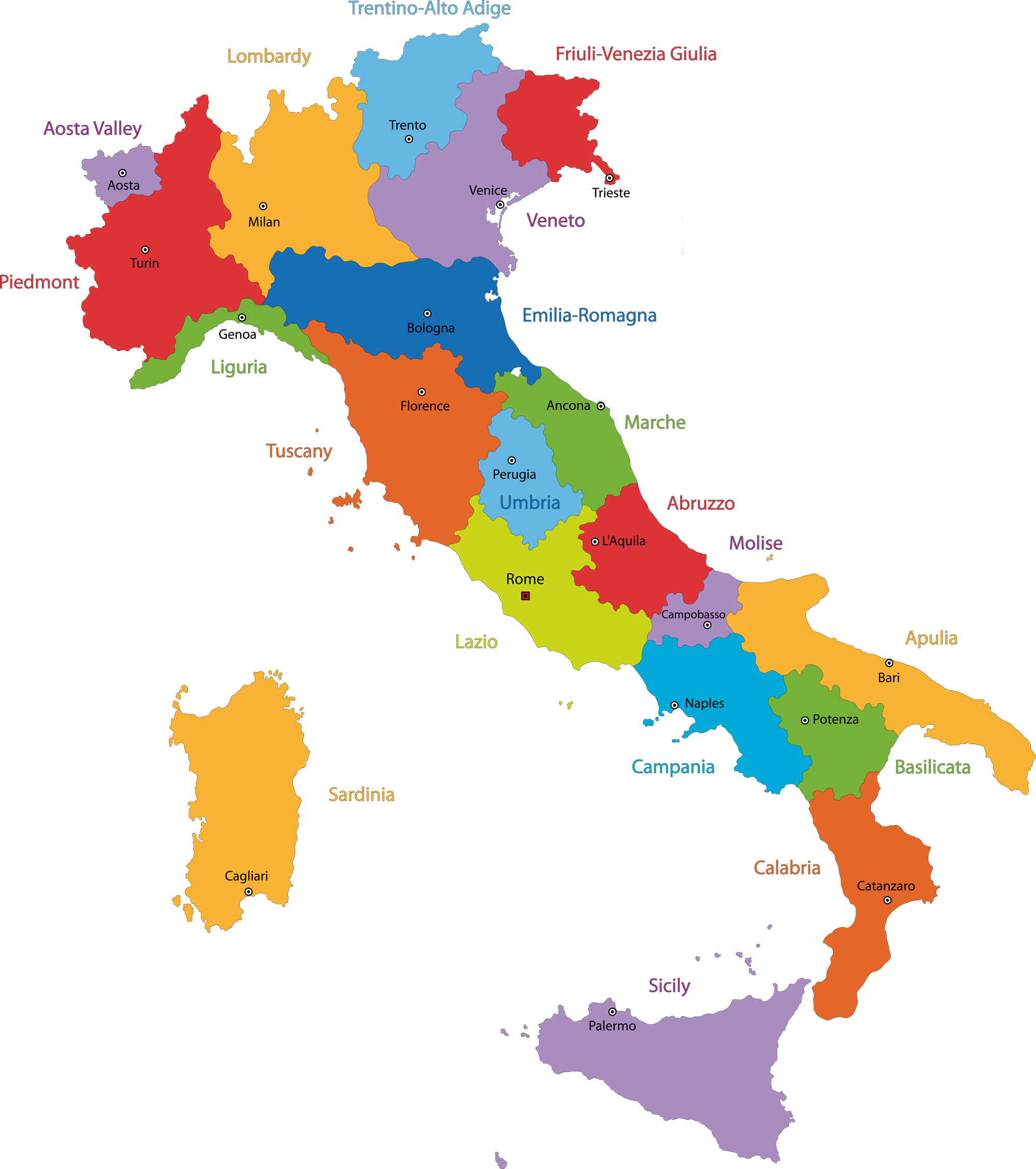 Italy Map and Regions