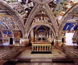 Inside the lower church, Basilica di San Francesco, Assisi