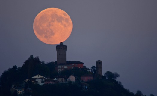 Full Moon Castle of Santa Vittoria, Italy