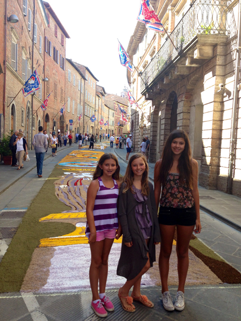 Streets lined with flower paintings