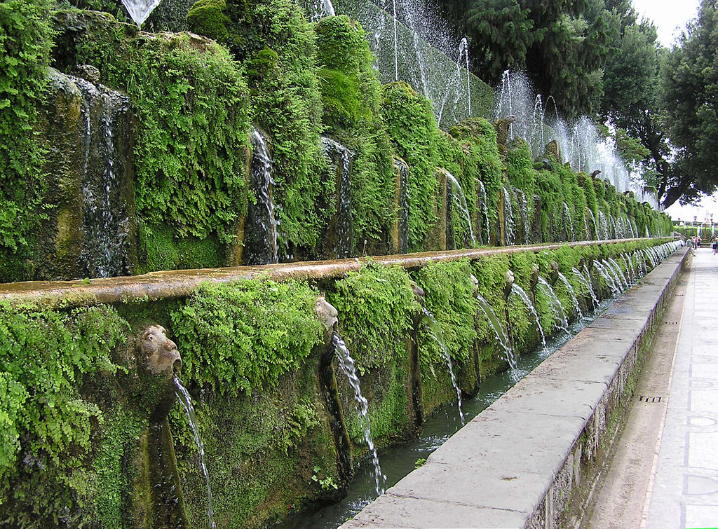 Šimto fontanų alėja, Villa d'Este, Tivoli sodai, Italija |  Kelionė po Italiją dabar