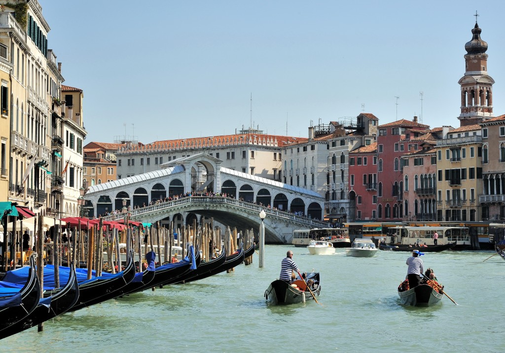 Grand Canal Rialto Bridge Venice Italy